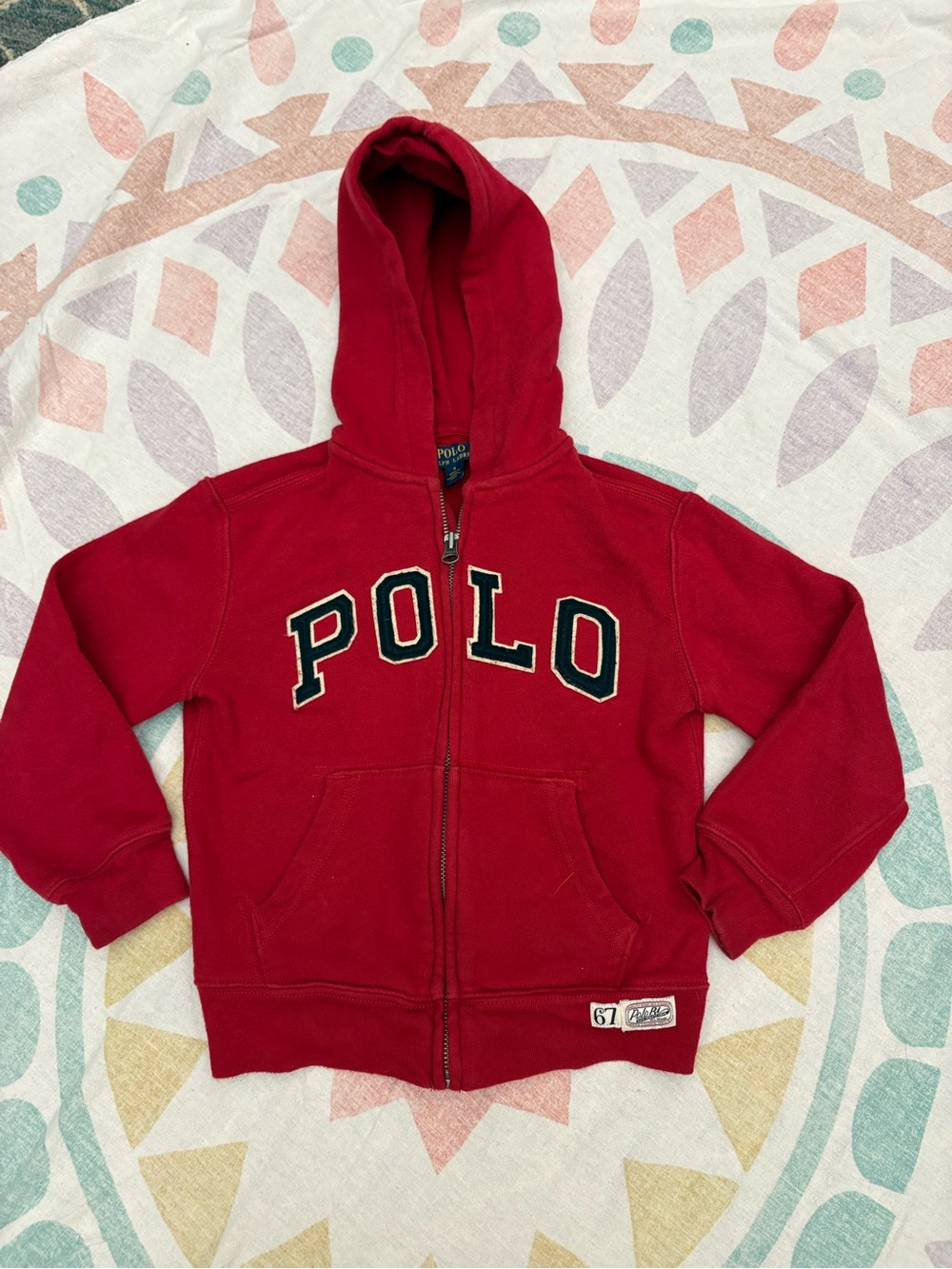 Polo by Ralph Lauren Kids Red Hooded Zip Sweatshirt